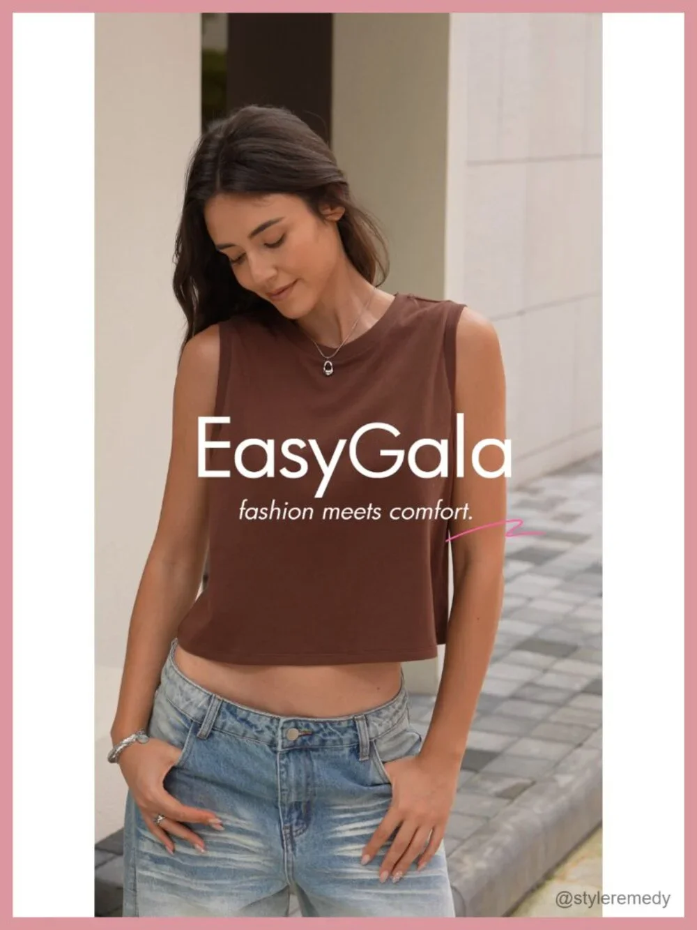 Cotton Spandex Loose Fit Crop Tank Top Crewneck Sleeveless Tee Casual Summer